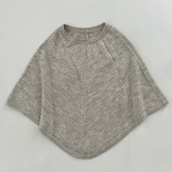 Alpaca Fina Women's Cape Heathered Beige Gray Made in Peru So Soft EUC - Picture 1 of 7